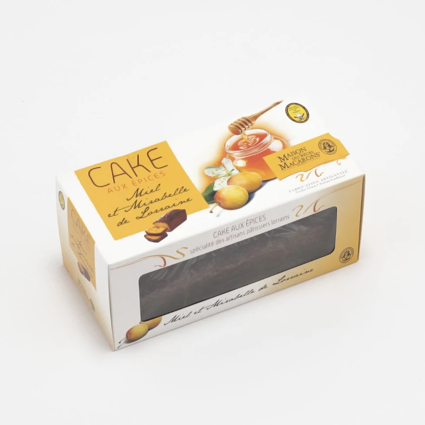 Cake aux épices, miel et mirabelles confites  (400g)