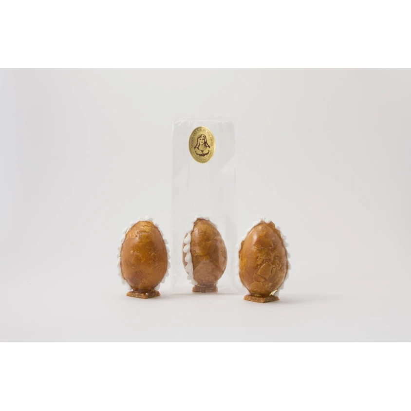 Œuf en nougatine non garni, décor en sucre (H : 7cm)