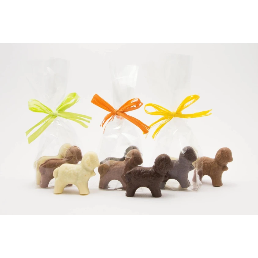 2 agneaux praliné assortis (Noir, lait ou blanc)