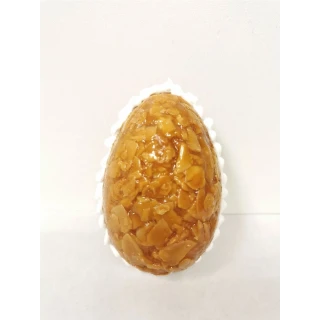 Oeuf en nougatine non garni, décor en sucre (H : 9cm)