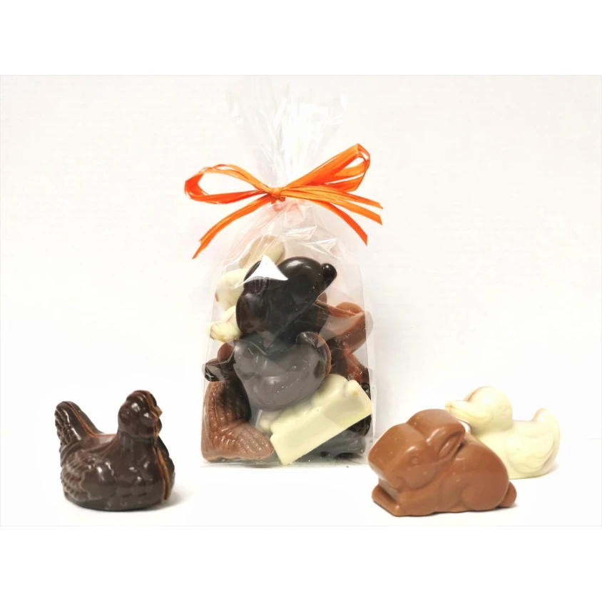 Animaux praliné feuilleté enrobés de chocolat 100g