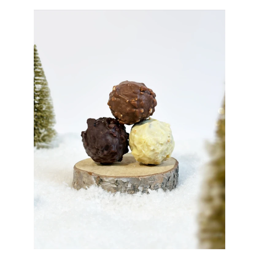 Rocher praliné enrobé de chocolat Noir, Lait ou Blanc (40g)