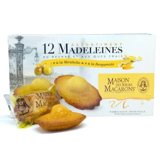 Boîte de 12 Madeleines Bergamote et Mirabelle