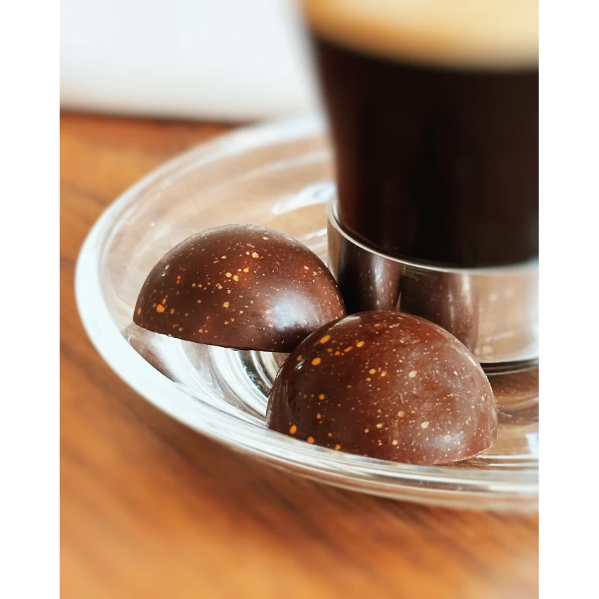 Réglette de chocolats irish coffee coeur coulant