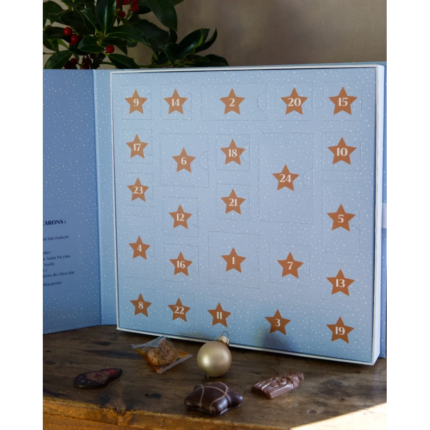 Calendrier de l'Avent Collector - 210g de Chocolats de Noël et spécialités Maison