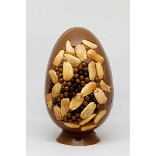 Œuf Crispy Lait Amande ou Noir Amande 13cm