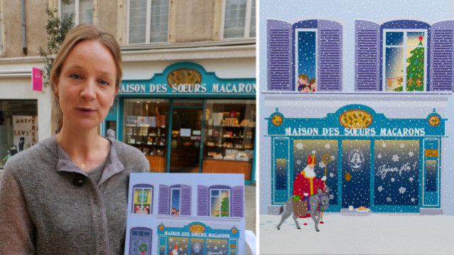 Charlotte présente le calendrier de l'Avent