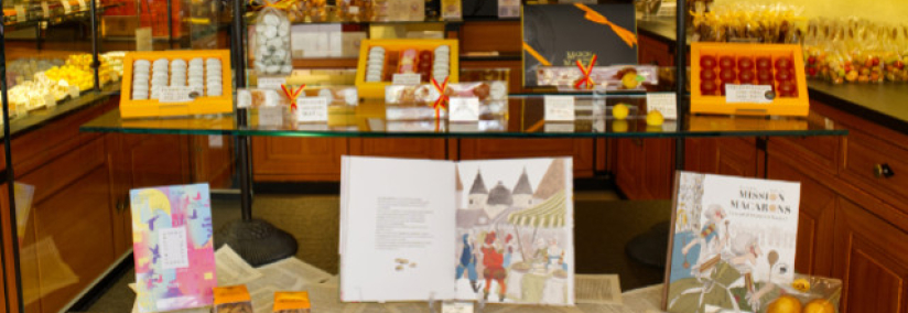 The shop window at the Livre sur la Place book fair